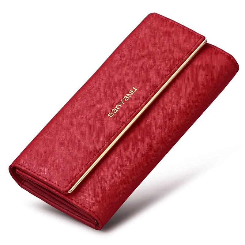 Women's Leather Anti-theft Brush Wallet. Large Capacity Multi-Card Clutch Bag!