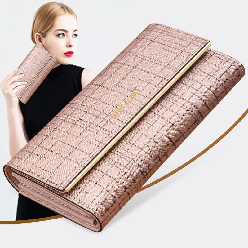 Ladies Anti-theft Brush Multi-Card Wallet, Multi-Functional Wallet, Cross Grain Genuine Leather Wallet!