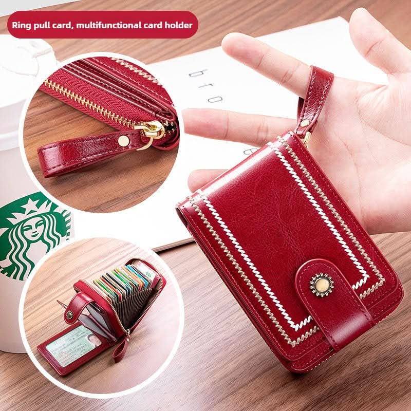 Women's Leather Driver's License Holder Multi-card ID Card Holder Bank Card Holder