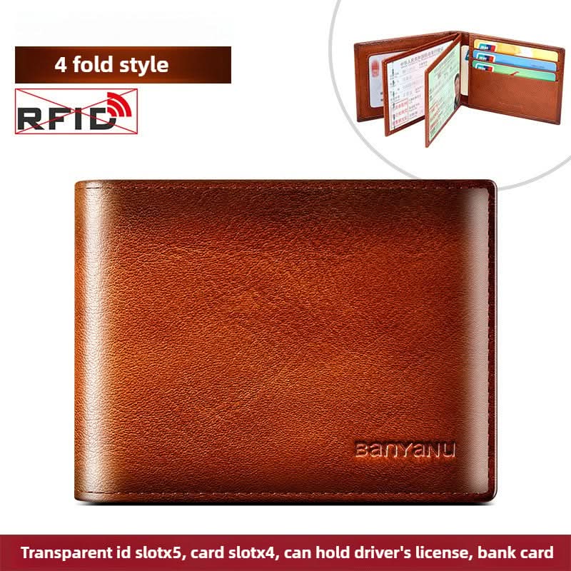 Men's High-grade Leather Driver's License Protective Card Holder Driving Documents 2-in-1 Body Card Case