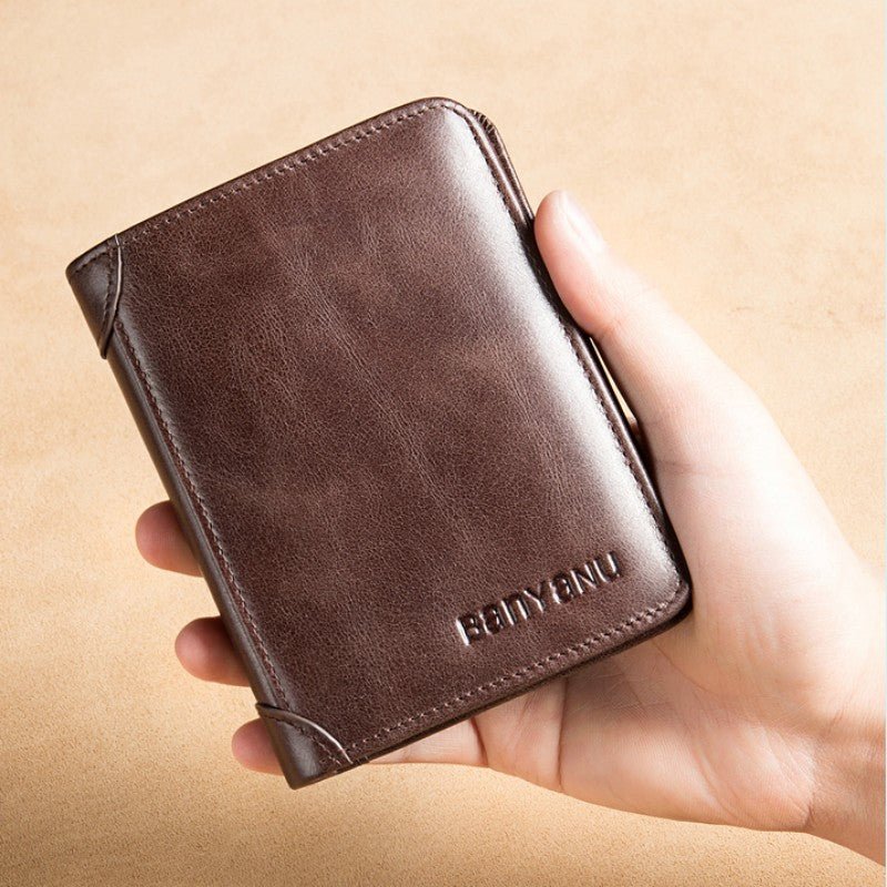 Slim RFID Leather Wallet for Men