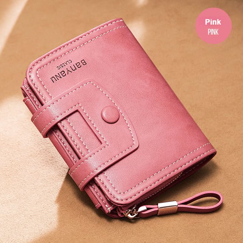 Men's and women's short cowhide wallet driver's license card bag all-in-one money clip