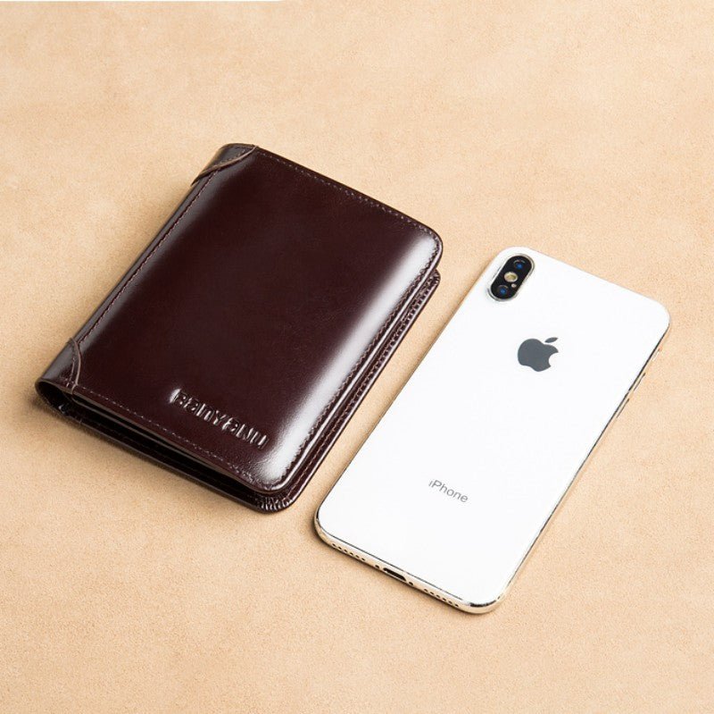 Slim RFID Leather Wallet for Men