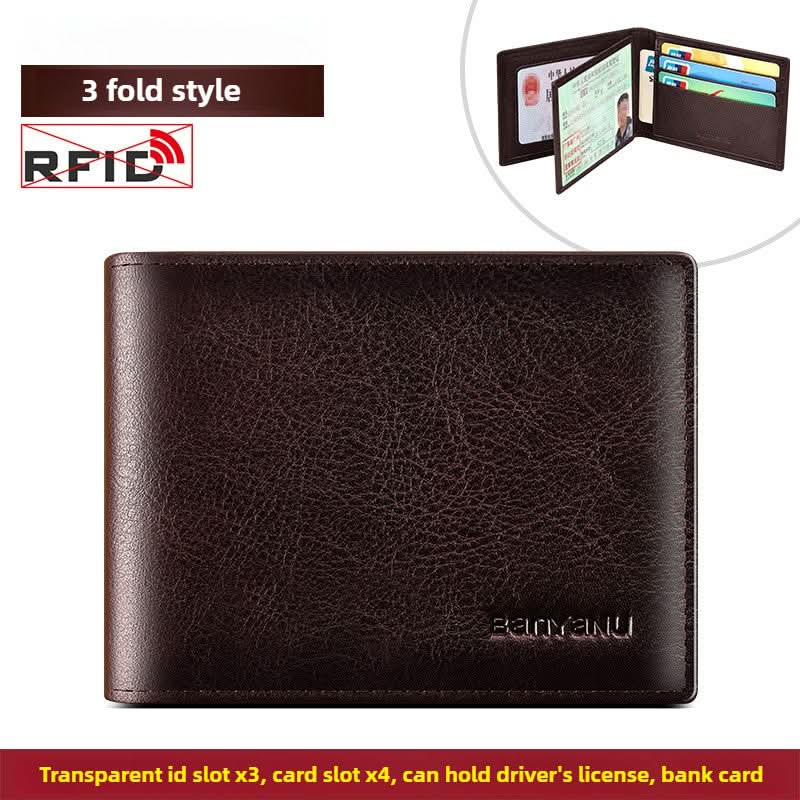 Men's High-grade Leather Driver's License Protective Card Holder Driving Documents 2-in-1 Body Card Case