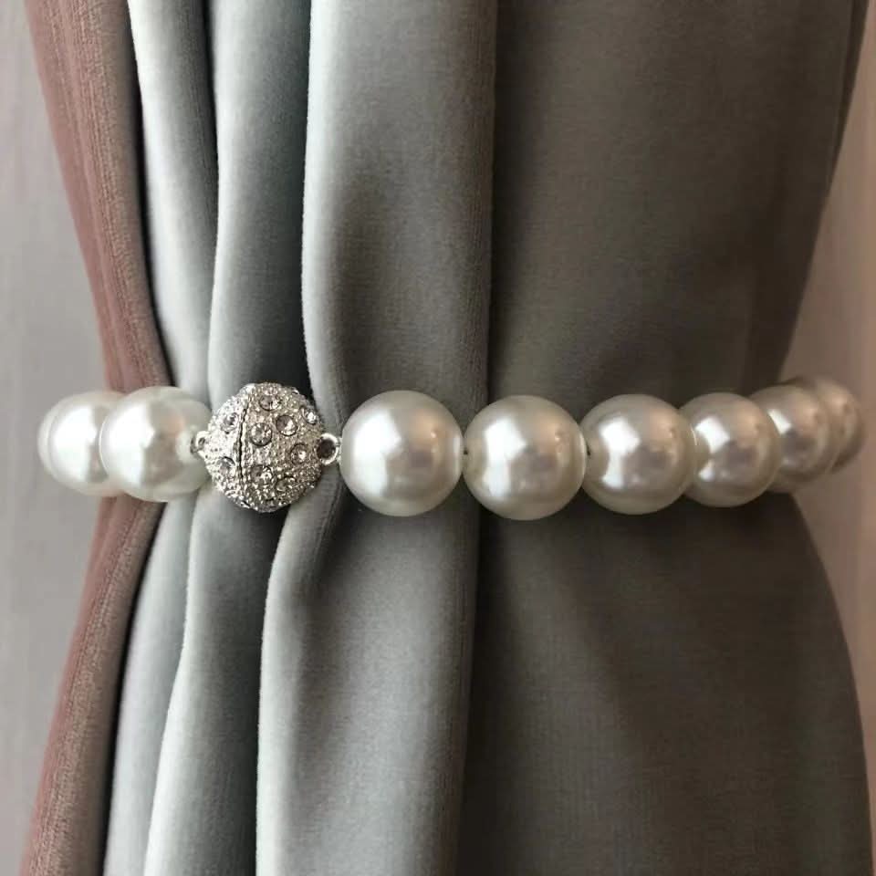 Pearl curtain magnetic clasps. light luxury high end valance closure clips!