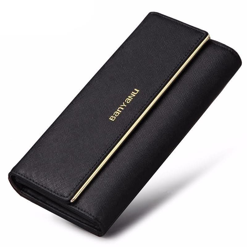 Women's Leather Anti-theft Brush Wallet. Large Capacity Multi-Card Clutch Bag!