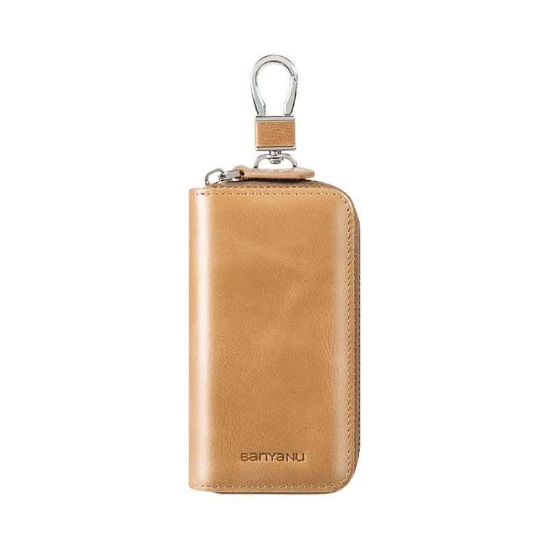 Large capacity leather key bag car key bag cowhide multifunctional waist hanging lock key bag