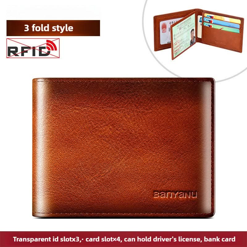 Men's High-grade Leather Driver's License Protective Card Holder Driving Documents 2-in-1 Body Card Case