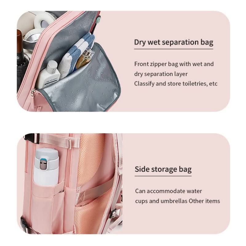 Women's Casual Outdoor Shoulder Bag Simple Travel Luggage Bag Dry and Wet Separate Backpacks