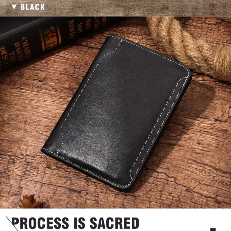 Cowhide passport case premium leather document organizer travel passport holster