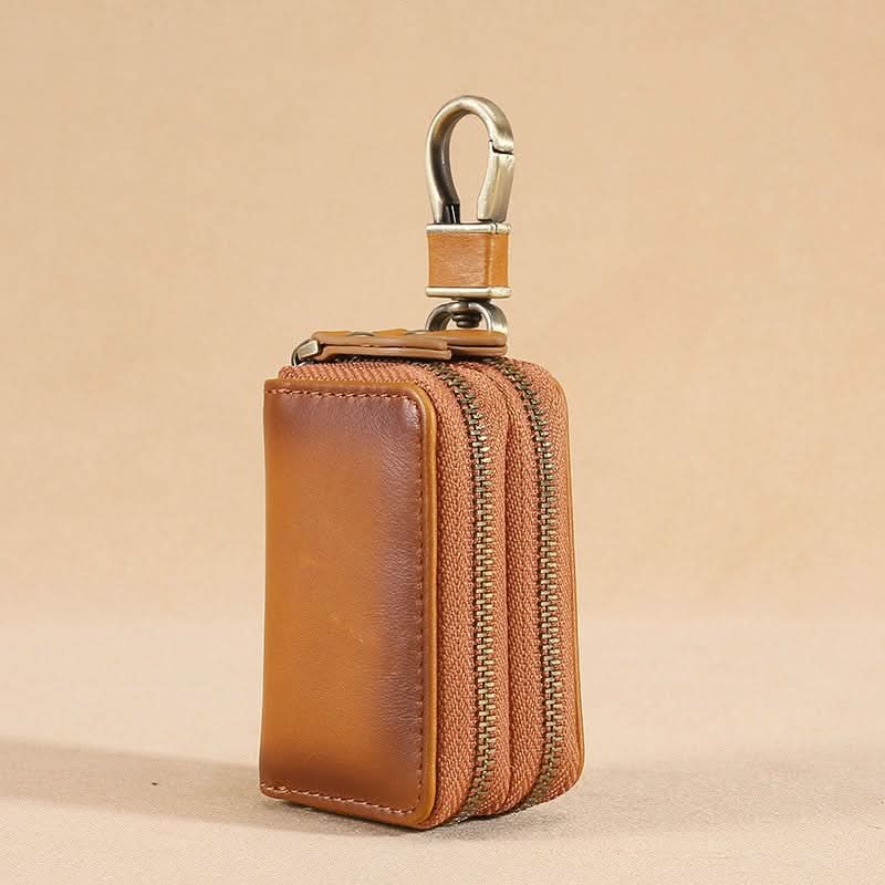 Genuine Leather Key Bag for Men Vintage Car Key Protector Single Double Layer Key Holder
