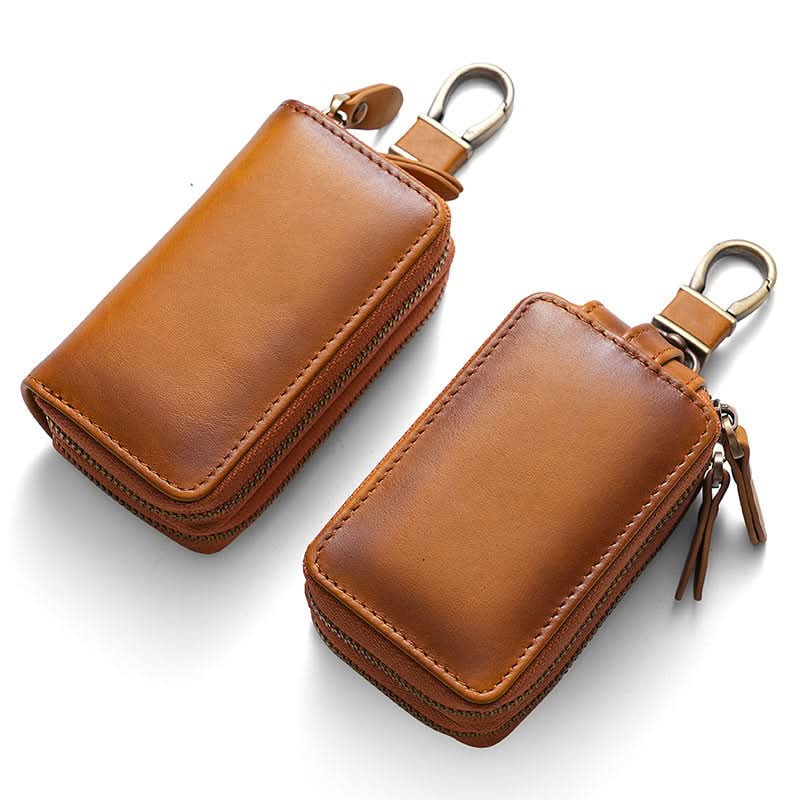 Genuine Leather Key Bag for Men Vintage Car Key Protector Single Double Layer Key Holder