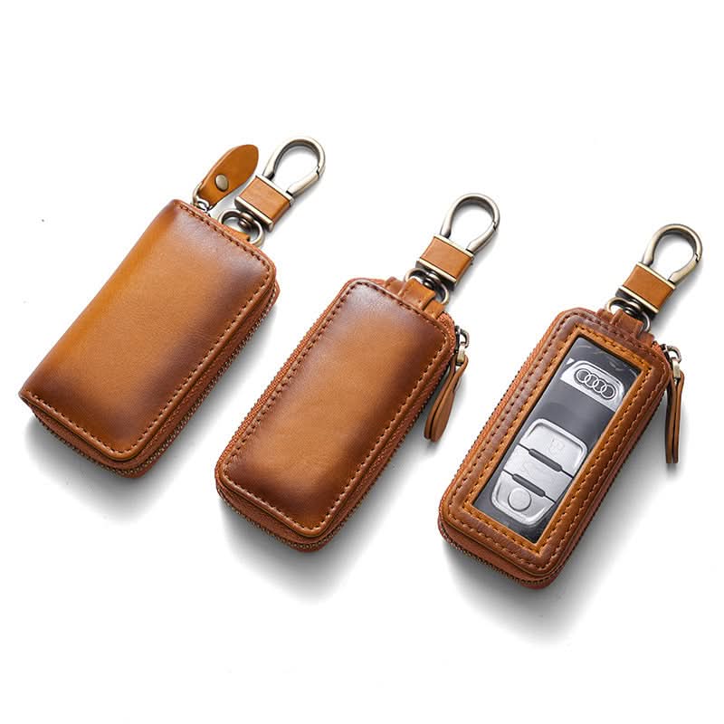 Genuine Leather Key Bag for Men Vintage Car Key Protector Single Double Layer Key Holder