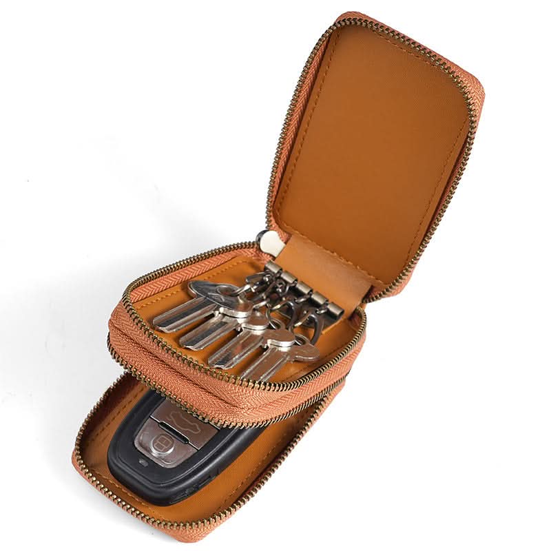 Genuine Leather Key Bag for Men Vintage Car Key Protector Single Double Layer Key Holder