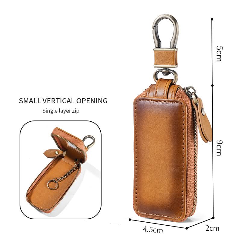 Genuine Leather Key Bag for Men Vintage Car Key Protector Single Double Layer Key Holder