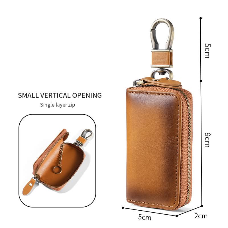 Genuine Leather Key Bag for Men Vintage Car Key Protector Single Double Layer Key Holder