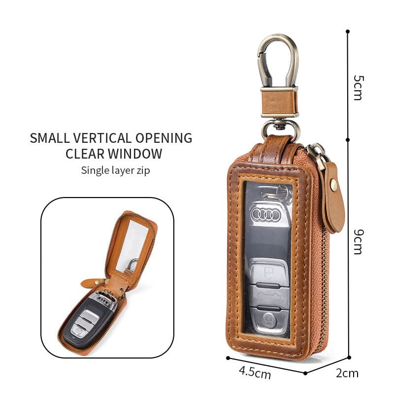 Genuine Leather Key Bag for Men Vintage Car Key Protector Single Double Layer Key Holder