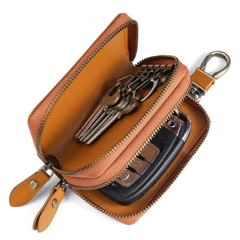 Genuine Leather Key Bag for Men Vintage Car Key Protector Single Double Layer Key Holder