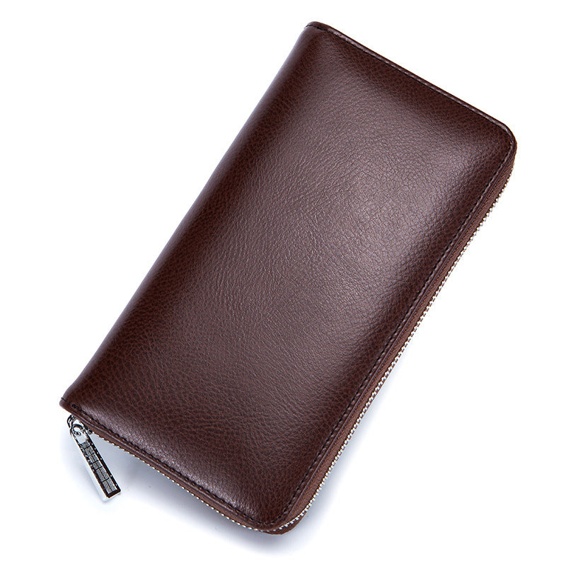 RFID Leather Accordion Long Wallet