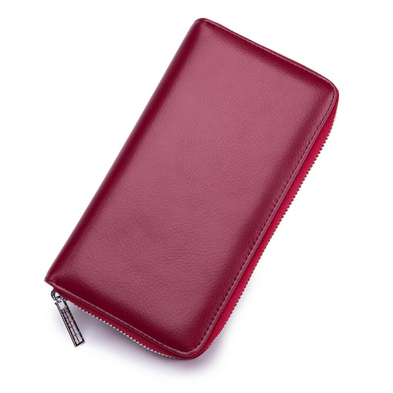 RFID Leather Accordion Long Wallet