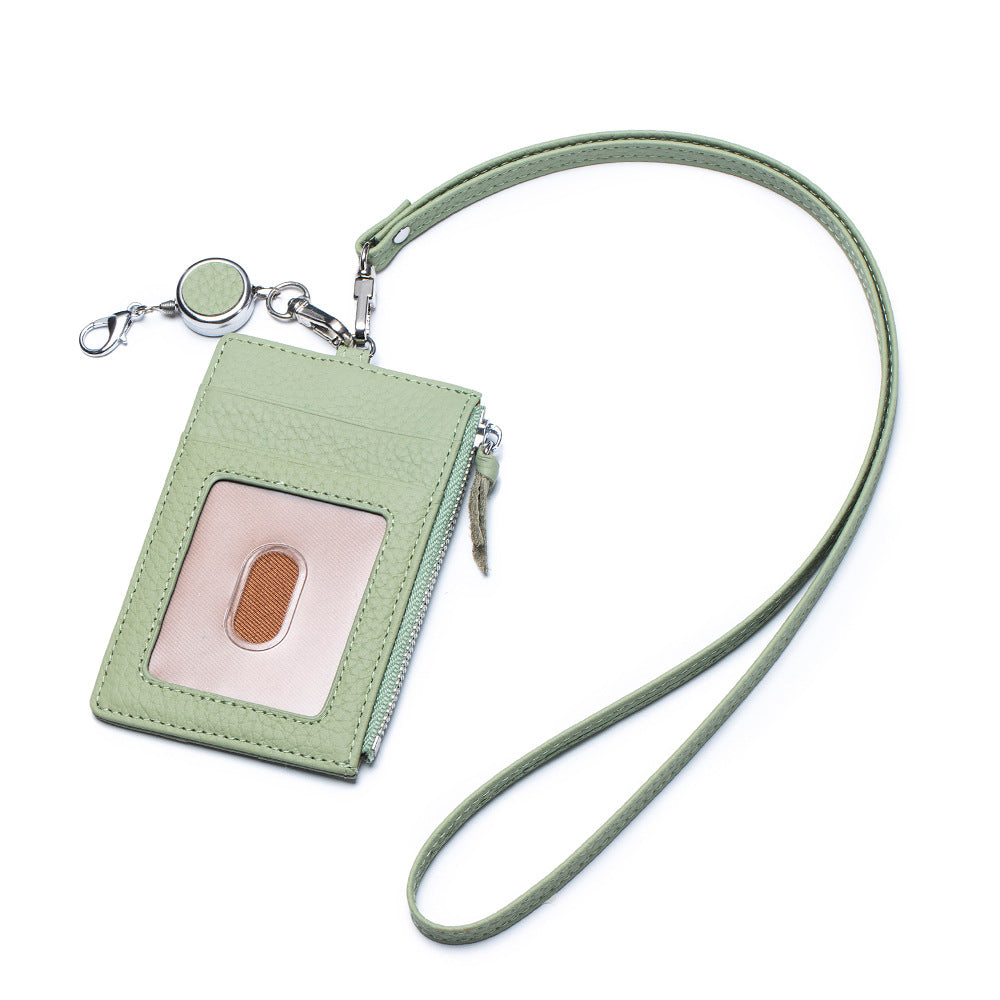 Leather ID Badge Holder with Lanyard