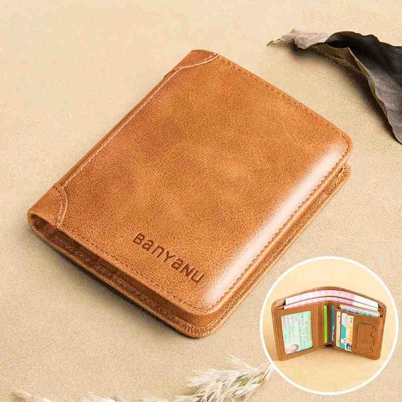 Slim RFID Leather Wallet for Men