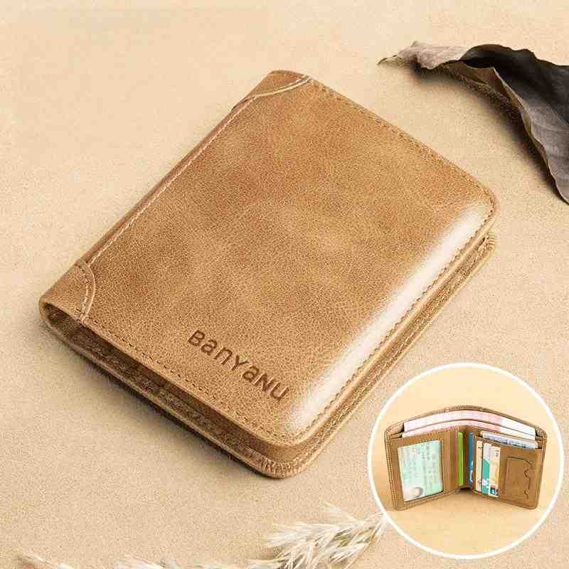 Slim RFID Leather Wallet for Men