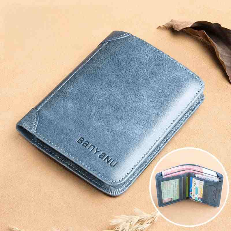 Slim RFID Leather Wallet for Men