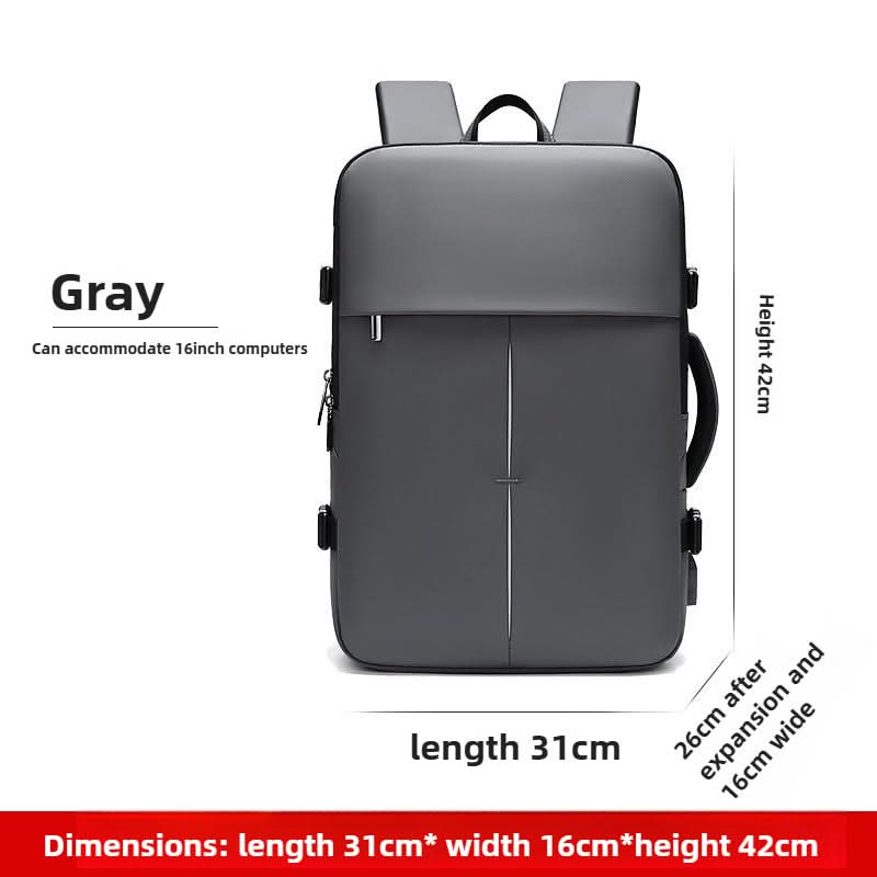 Backpack men's casual business travel bag expandable large-capacity waterproof multifunctional shoulder bag