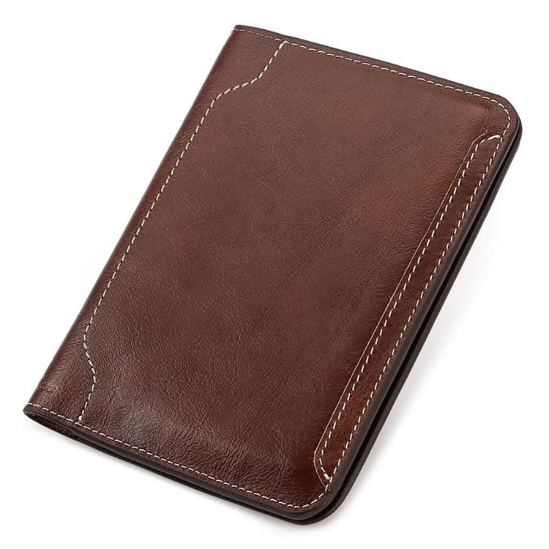 Cowhide passport case premium leather document organizer travel passport holster
