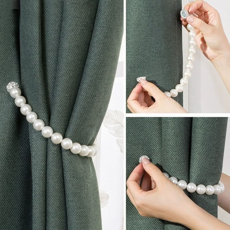 Pearl curtain magnetic clasps. light luxury high end valance closure clips!