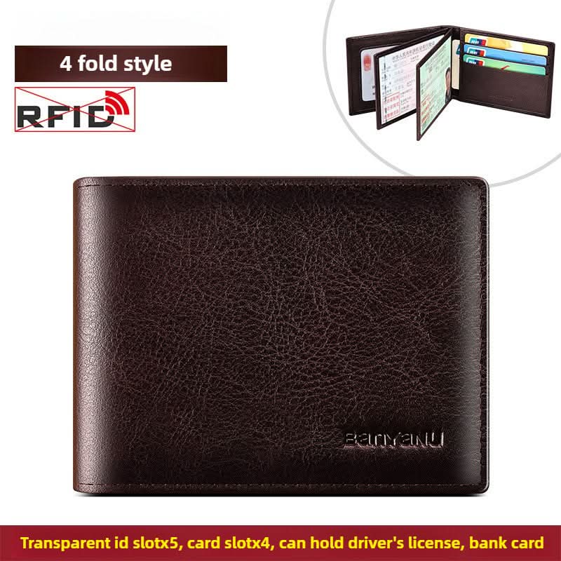 Men's High-grade Leather Driver's License Protective Card Holder Driving Documents 2-in-1 Body Card Case