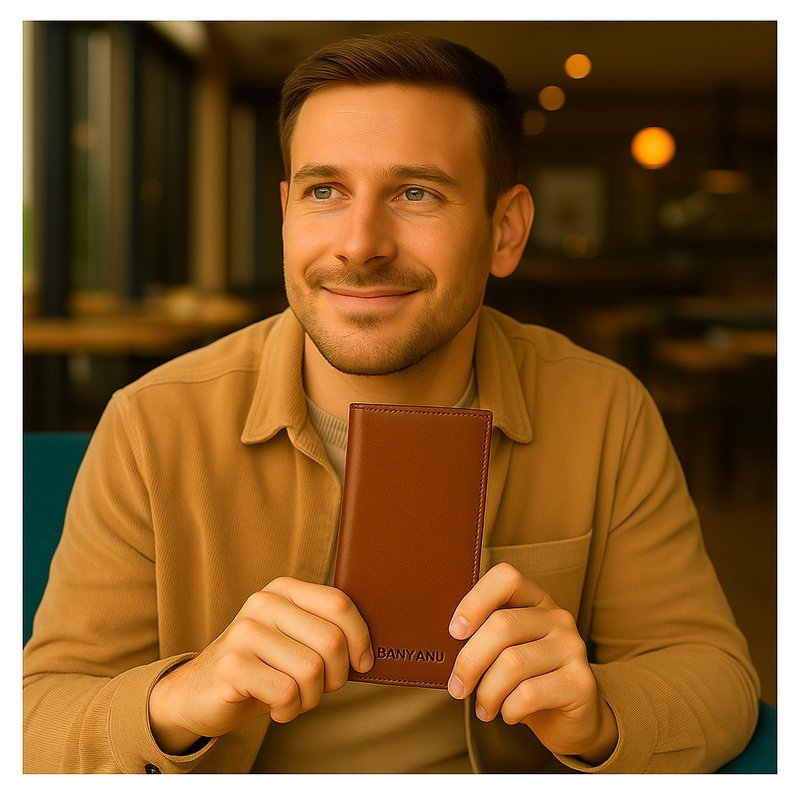 Men’s Slim Long RFID Wallet Genuine Leather