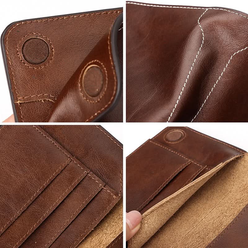 Cowhide passport case premium leather document organizer travel passport holster