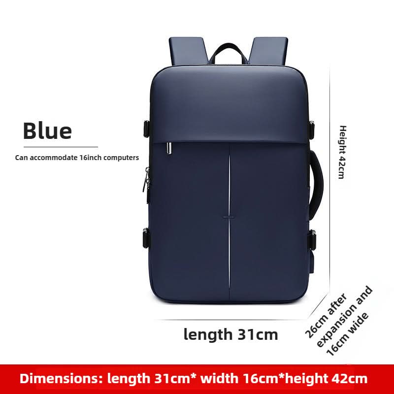 Backpack men's casual business travel bag expandable large-capacity waterproof multifunctional shoulder bag