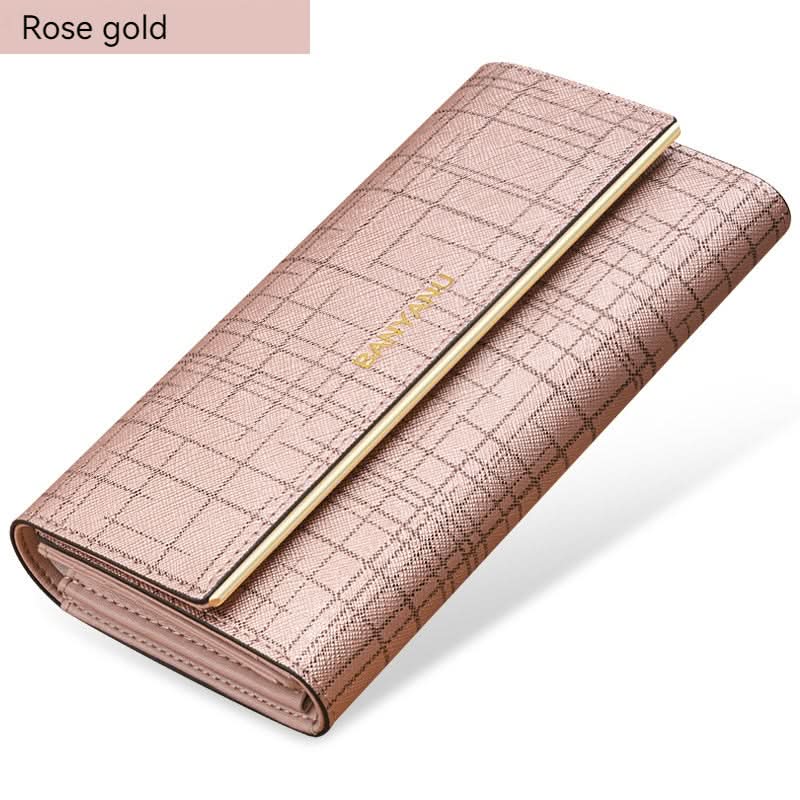 Ladies Anti-theft Brush Multi-Card Wallet, Multi-Functional Wallet, Cross Grain Genuine Leather Wallet!