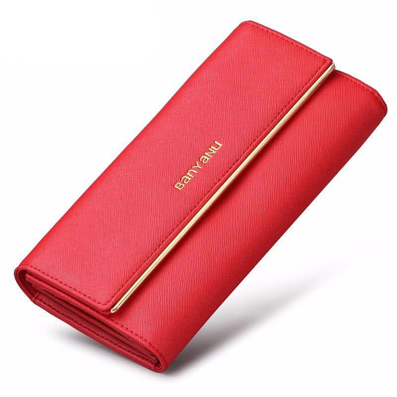 Women's Leather Anti-theft Brush Wallet. Large Capacity Multi-Card Clutch Bag!