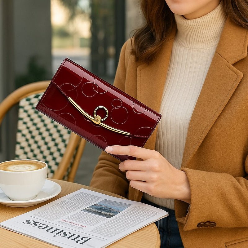 Elegant Long Leather Wallet for Women