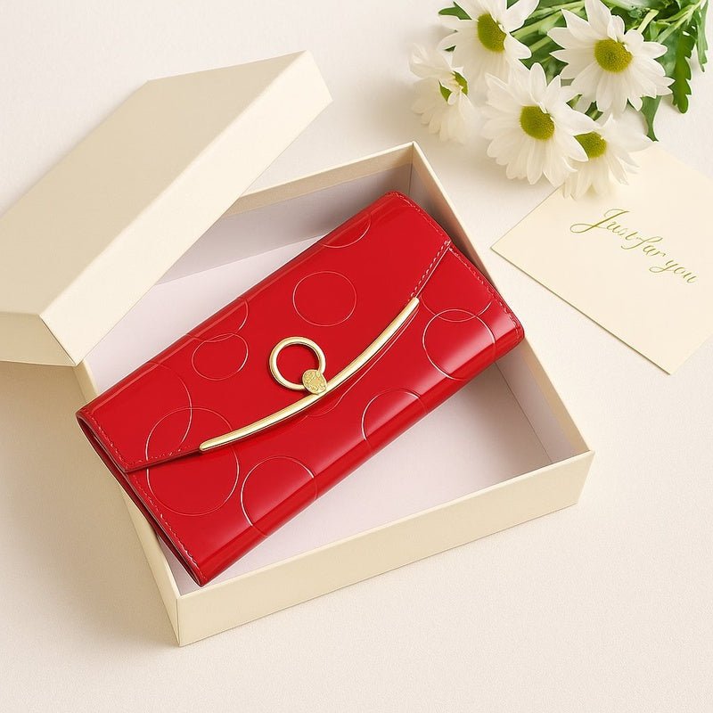 Elegant Long Leather Wallet for Women
