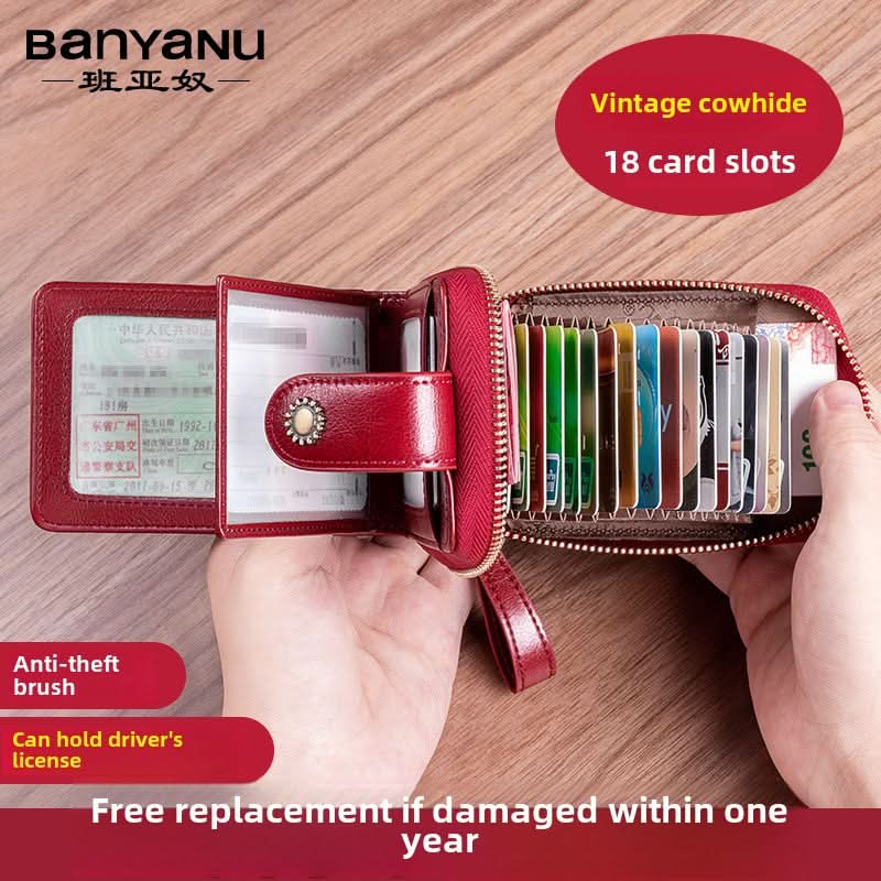 Women's Leather Driver's License Holder Multi-card ID Card Holder Bank Card Holder
