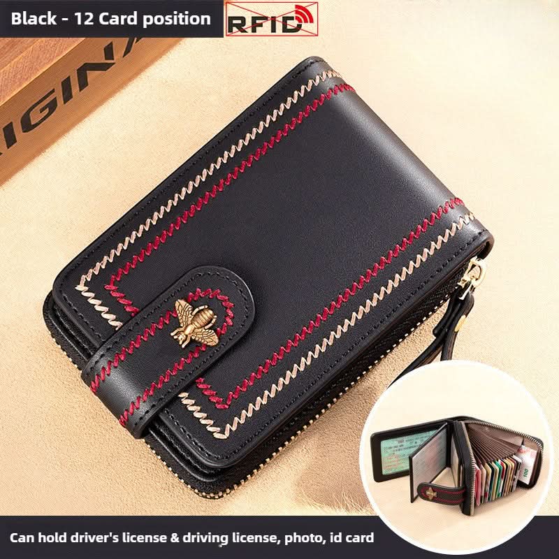 Women's Card Case New Exquisite High - grade Bank Card Leather Card Case Driver's License Leather Case - DOROCHEY