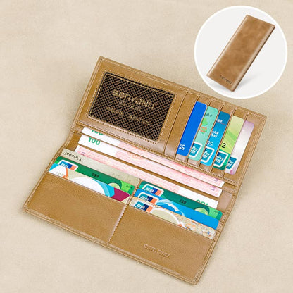 Men’s Slim Long RFID Wallet Genuine Leather