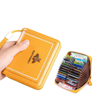 Genuine leather small card case. high-grade multi-card ID bag. small and exquisite!