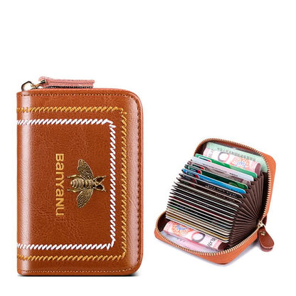 Genuine leather small card case. high-grade multi-card ID bag. small and exquisite!