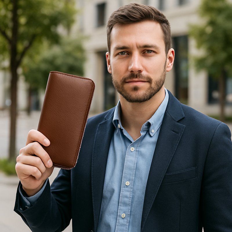 RFID Leather Accordion Long Wallet