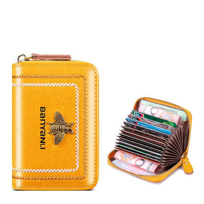 Genuine leather small card case. high-grade multi-card ID bag. small and exquisite!
