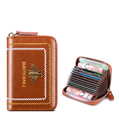 Genuine leather small card case. high-grade multi-card ID bag. small and exquisite!