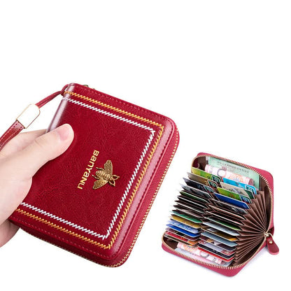 Genuine leather small card case. high-grade multi-card ID bag. small and exquisite!