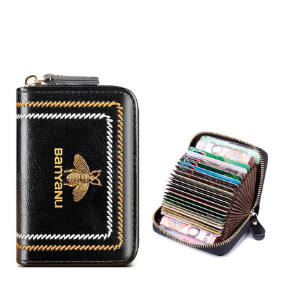 Genuine leather small card case. high-grade multi-card ID bag. small and exquisite!