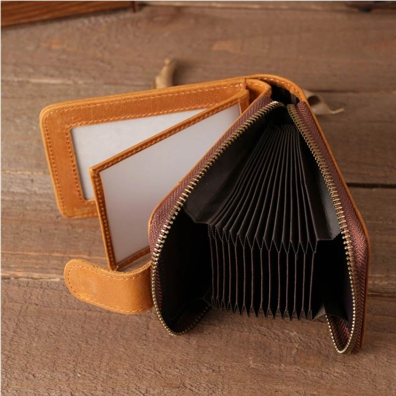 Crazy Horse Leather ID Card Holder